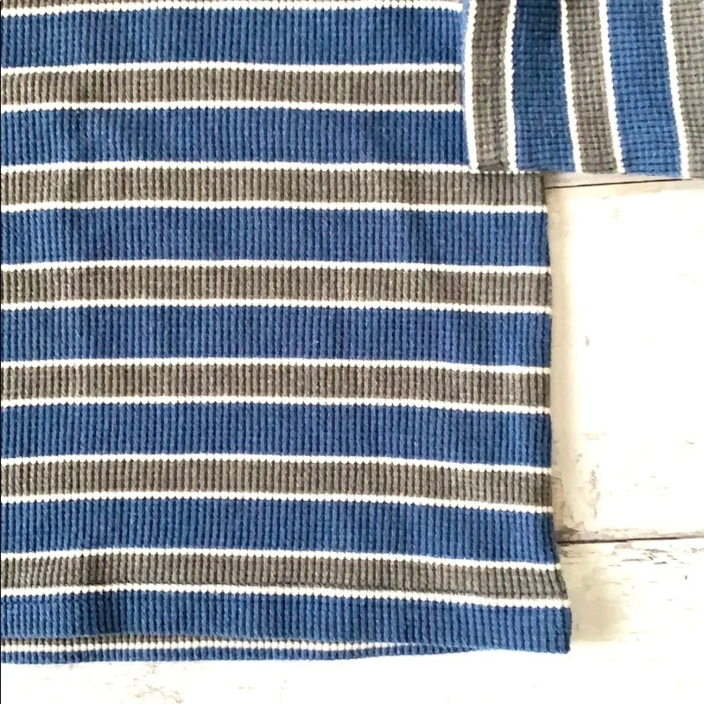 Baby Boys 24m Long Sleeve Ribbed Knit Thermal Blue Shirt Toddler Kids
